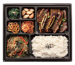 LA style galbi beef short ribs lunch box with rice