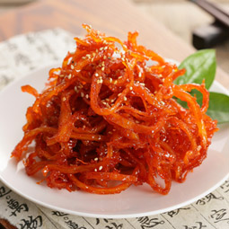 Spicy stir-fried dried squid side dish